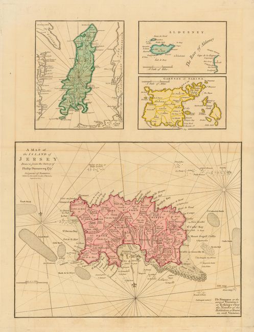 A Map of the Island of Jersey [on sheet with] Isle of Man [and] Alderney [and] Garnsey to Sarina