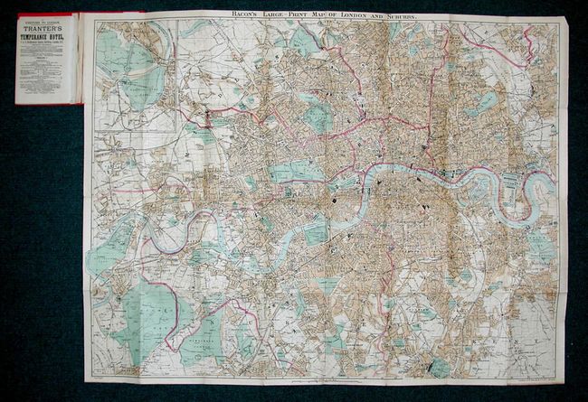 Bacon's Large-Print Map of London and Suburbs with Guide