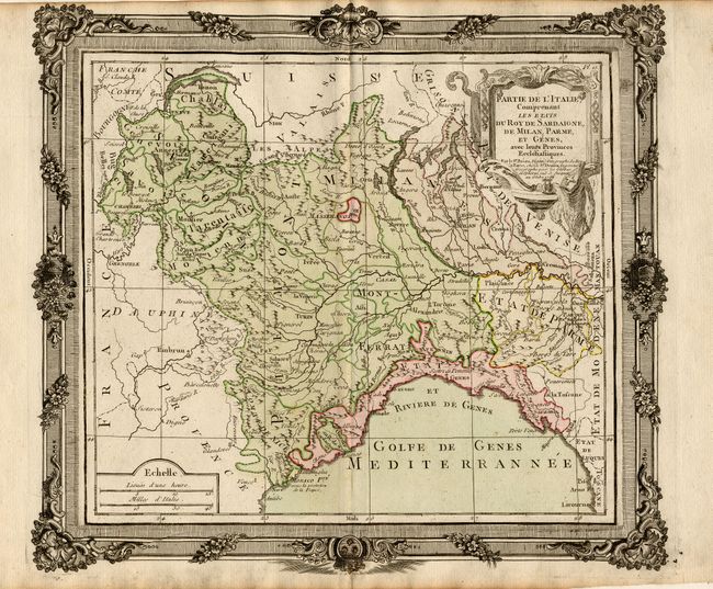 Partie de l' Italie Comprenant les Etats du Roy de Sardaigne, de Milan, Parme, et Genes avec leurs Provinces Ecclesiatique