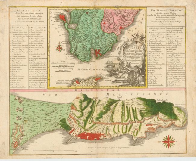 Castellum Gibraltar in Andalusia situm cum celebri Freto inter Europam et Africam,