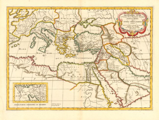 Geographiae Sacrae ex Veteri et Novo Testamento desumptae Tabula Prima quae Totius Orbis Partes continet.