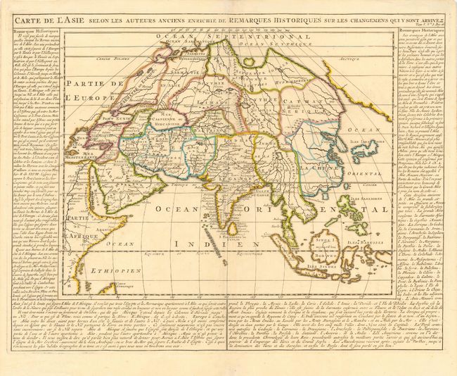 Carte de l' Asie Selon les Auteurs Anciens Enrichie de Remarques Historiques sur les Changemens Qui y sont ArriveZ