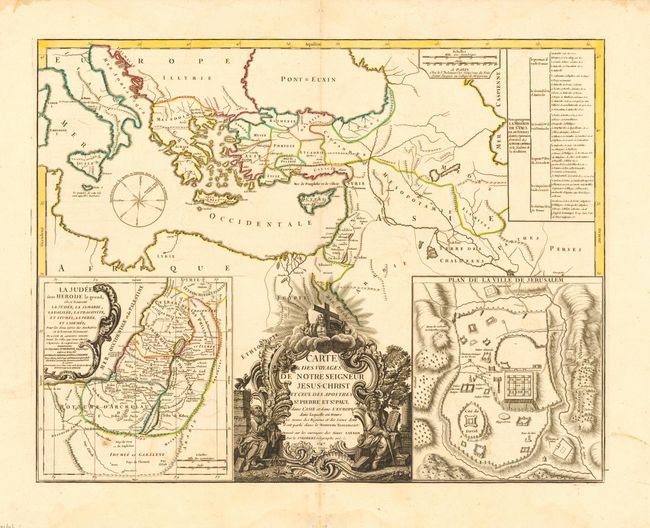Carte des Voyages de Notre Seigneur Jesus-Christ et ceux des apostres St. Peirre et St. Paul dans L' Asie et dans L' Europe