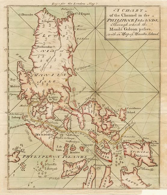 A Chart of the Channel in the Philipine Islands, Through which the Manila Galeon passes, with a Map of Manila Island