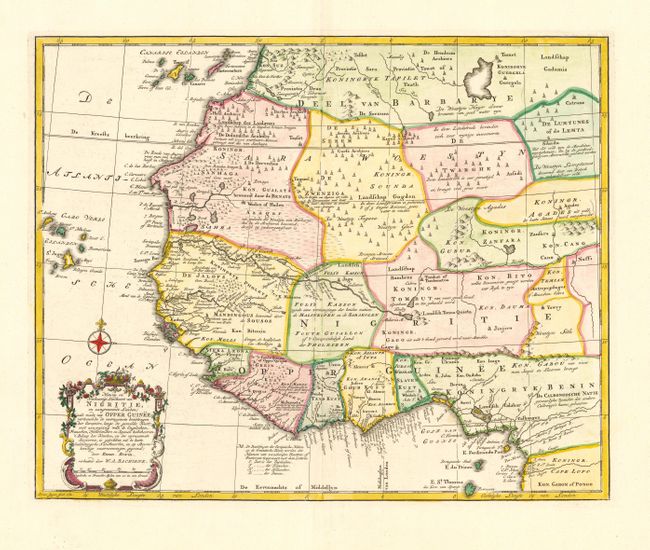 Nieuwe en Naukeurige Landkaart van Nigritie, en aangrenzende Landen; als meede van Opper Guinee