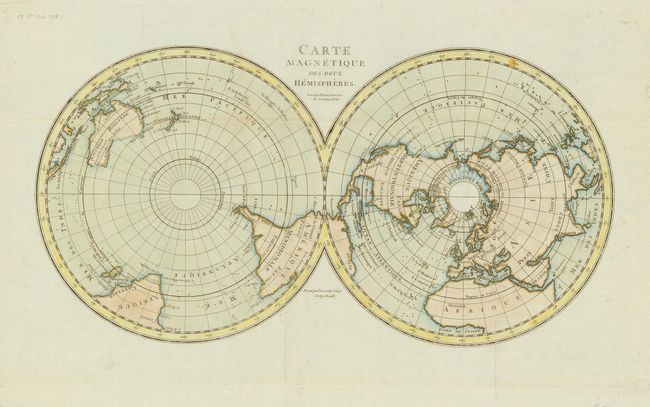 Carte Magnetique des Deux Hemispheres