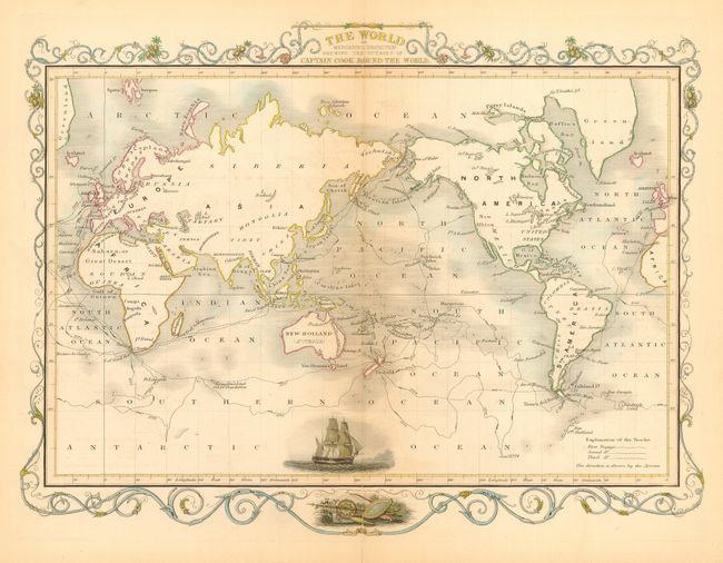 The World on Mercators Projection Shewing the Voyages of Captain Cook Round the World