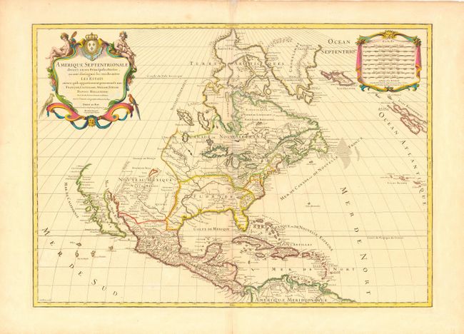 Amerique Septentrionale divisee en ses Principles Parties ou sont distingues les vns des autres les Estats suivant quils appartiennent presentemet aux Francois, Castillans, Anglois, Suedois Danois Hollandois