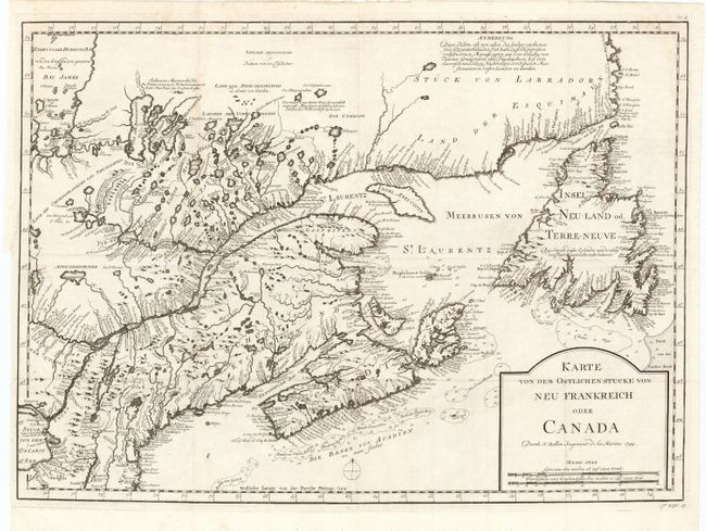 Karte von dem Ostlichen Stucke von Neu Frankreich oder Canada