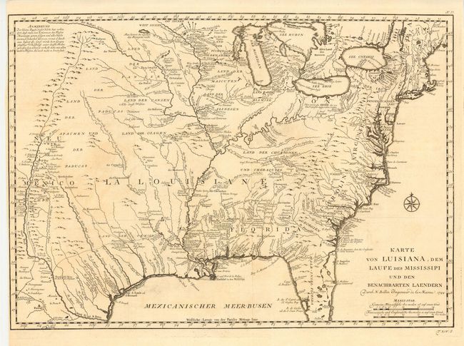 Karte von Luisiana, dem Laufe des Mississipi und den Benachbarten Laendern