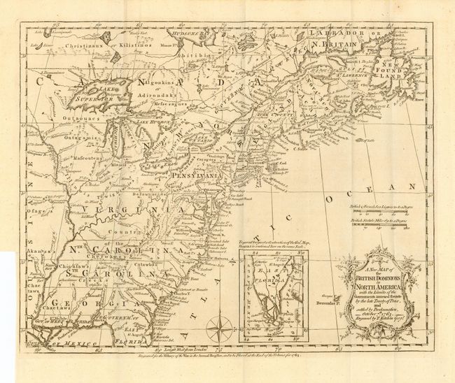 A New Map of the British Dominions in North America with the Limits of the Governments annexed thereto by the late Treaty of Peace and settled by Proclamation, October 7th, 1763