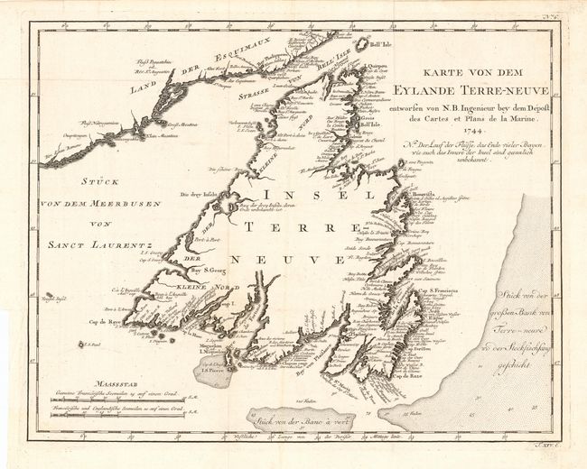 Karte von dem Eylande Terre-Neuve entworsen [with] Karte von den Bayen, Rheeden und Hafen von Plaisance aus der Insel Terre Neuve