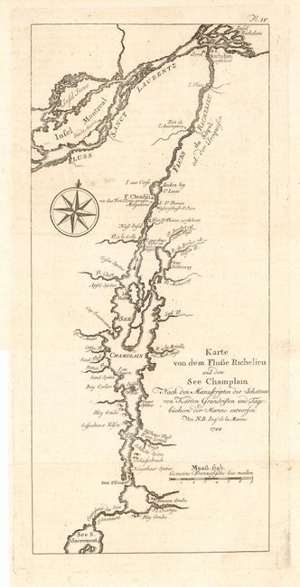 Karte von dem Flusse Richelieu und dem See Champlain