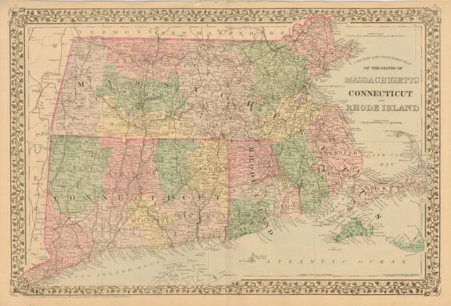 County and Township Map of the States of Massachusetts Connecticut and Rhode Island