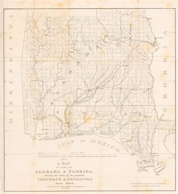 No. 1 A Map of Part of Alabama & Florida shewing the route of the proposed Columbus & Pensacola Rail Road