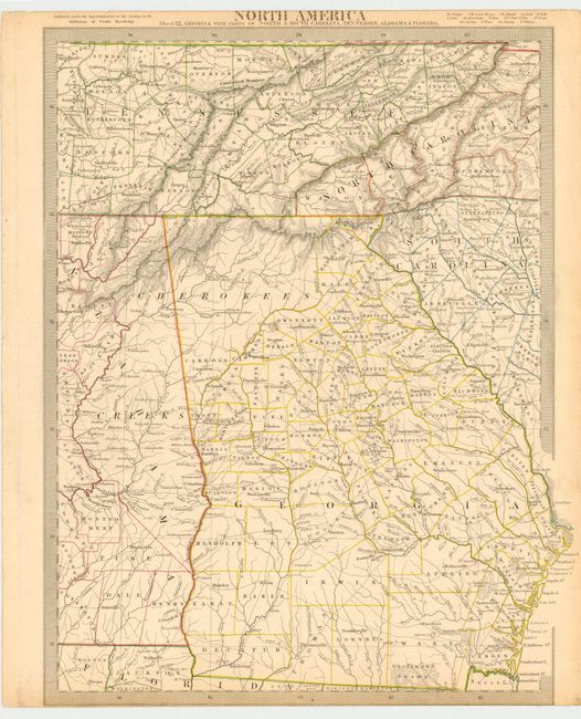 North America, Sheet XII, Georgia with Parts of North & South Carolina, Tennessee, Alabama & Florida