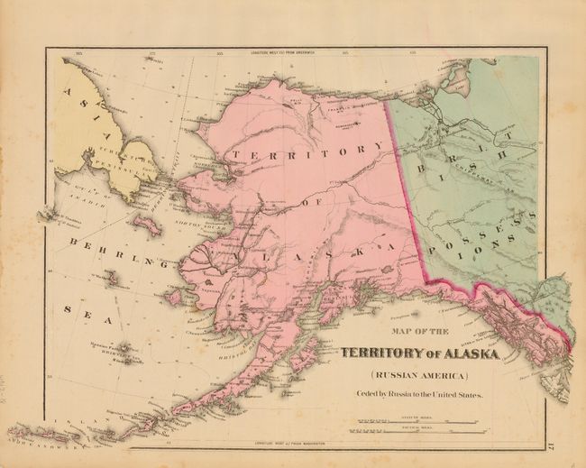 Map of the Territory of Alaska (Russian America) Ceded by Russia to the United States