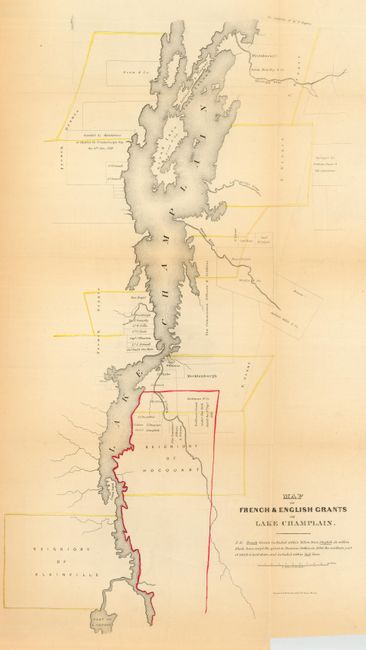Map of French & English Grants on Lake Champlain