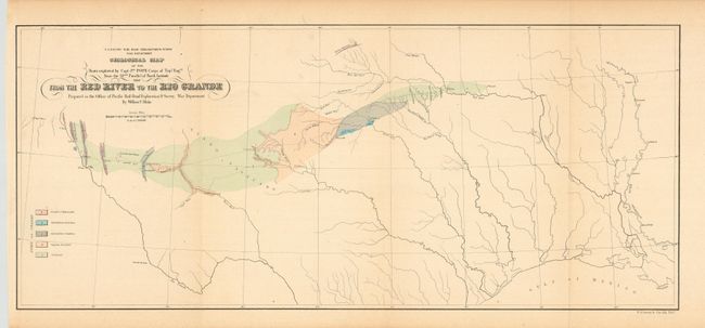 Geological Map of the Route explored by Capt. Jno. Pope ... From the Red River to the Rio Grande