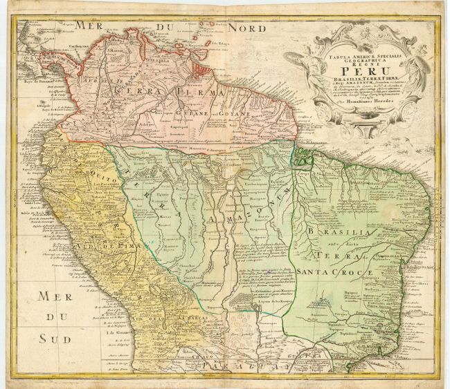 Tabula Americae Specialis Geographica Regni Peru Brasiliae Terrae Firmae & Reg: Amazonum 