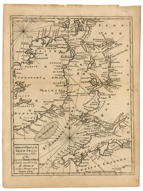 A Correct Chart of the Irish Sea, &c. exhibiting a View of the several Islands & Bays, lately touch'd at by M. Thurot, in his Attempt upon Ireland.