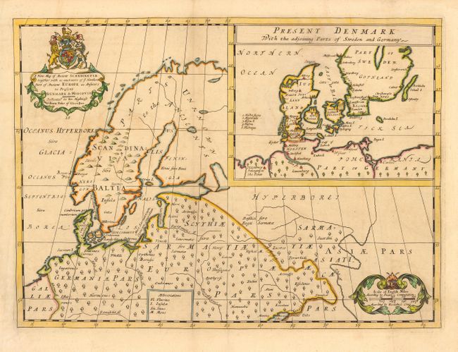 A New Map of Ancient Scandinavia together with as much more of ye Northern Part of Ancient Europe as Answers to Present Denmark & Moscovia