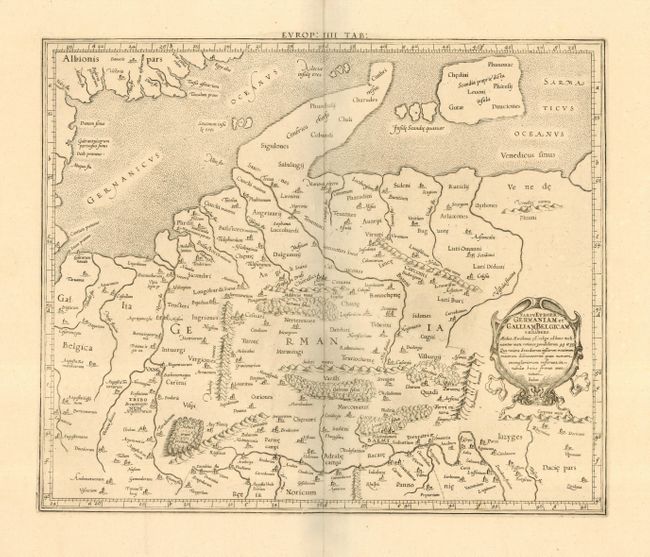 Tab. IV Europae, Germaniam et Galliam Belgicam exhibens