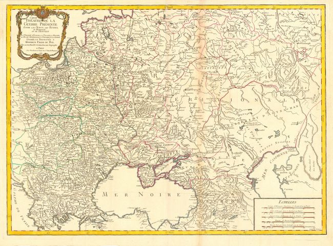 Carte du Theatre de la Guerre Presente Entre les Turcs, les Russes, et l' Empereur ou se Trouvent la Turquie, d' Europe, la Pologne, la Hongrie, la Russie Meridionale, la Tatarie et la Georgie, Dediee et Presentee a Monsieur Frere du Roi.