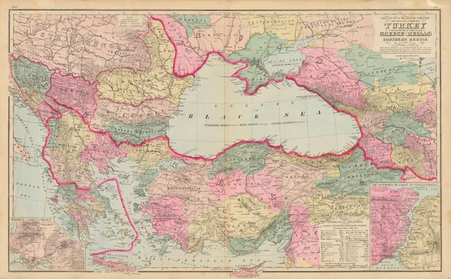Gray's New Map of the Countries Surrounding The Black Sea - Comprising Turkey in Europe, and Part of Turkey in Asia, Greece (Hellas) Southern Russia etc.