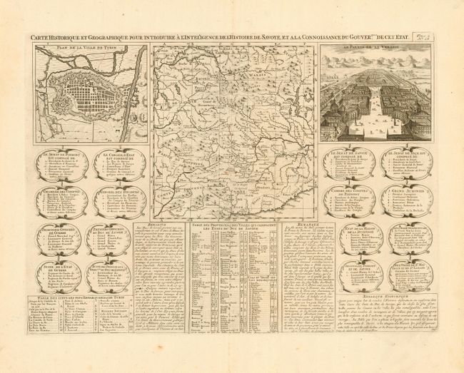 Carte Historique et Geographique pour Introduire a l' Intelligence de l' Histoire de Savoye, et ala Connoissance du Gouverment