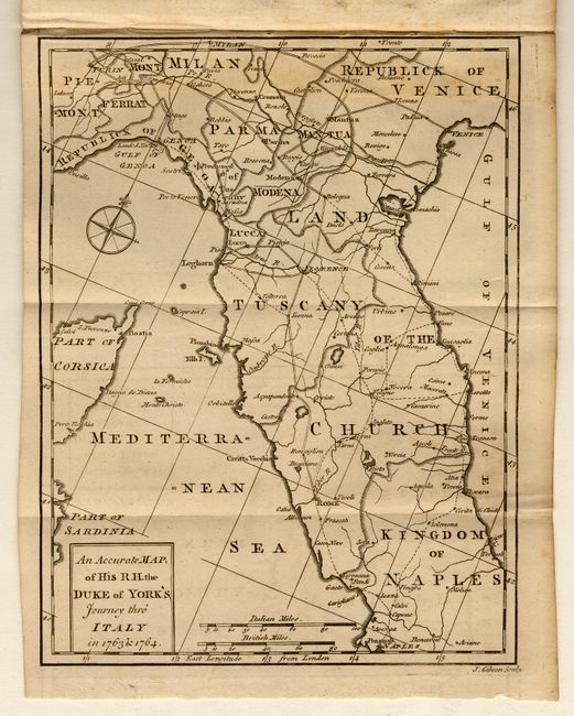 An Accurate Map of His R.H. the Duke of York's Journey Thro' Italy in 1763 & 1764