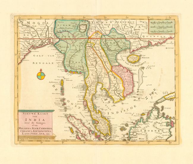 Nieuwe Kaart van India over de Ganges of van Malakka, Siam, Cambodia, Chiampa, Kochinchina, Laos, Pegu, Ava, enz.