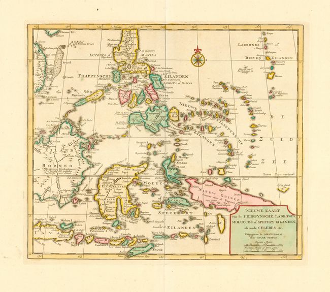 Nieuwe Kaart van de Filippynsche, Ladrones, Moluccos of Specery Eilanden, als mede Celebes etc