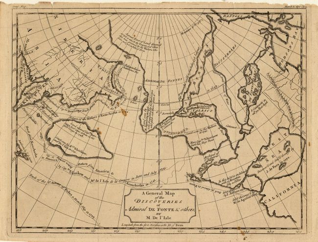 A General Map of the Discoveries of Admiral de Fonte & others