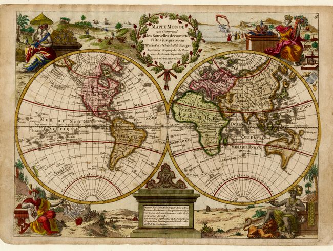 Mappe Monde qui Comprend les Nouvelles decouvertes saites jusqu'a ce jour