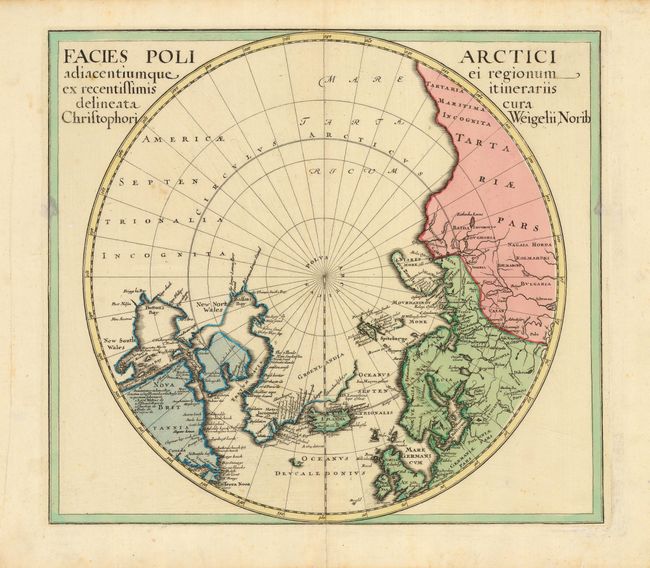 Facies Poli Arctici adiacentiumque ei regionum ex recentissimis itinerariis delineata cura Christophori Weigelii, Norib