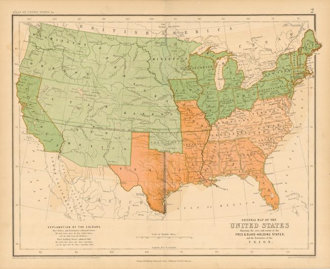 General Map of the United States Showing the area and extent of the Free & Slave-Holding States, and the Territories of the Union