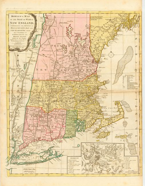 Bowles's Map of the Seat of War in New England, Comprehending the Provinces of Massachusets Bay, and New Hampshire, with the Colonies or Connecticut and Rhode Island