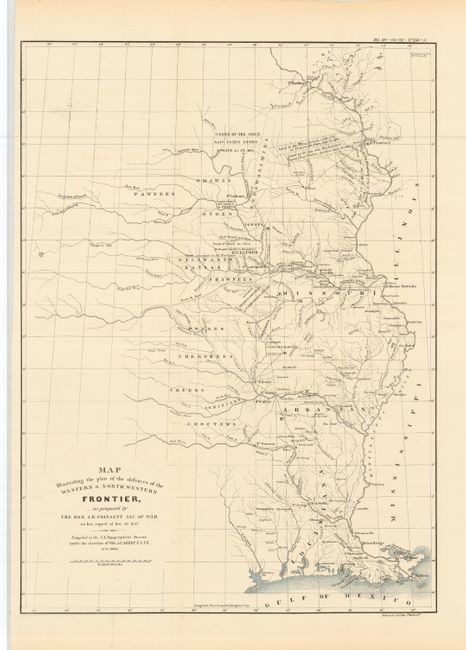 Map Illustrating the plan of the defences of the Western & North Western Frontier, as proposed by the Hon: J.R. Poinsett, Sec. of War, in his report of Dec. 30, 1837