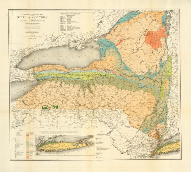 Economic and Geologic Map of the State of New York Showing the Locations of its Mineral Deposits