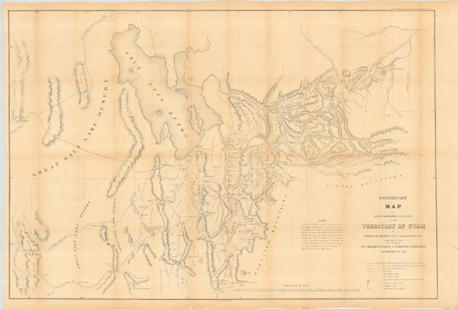 Preliminary Map of Routes Reconnoitered and Opened in the Territory of Utah