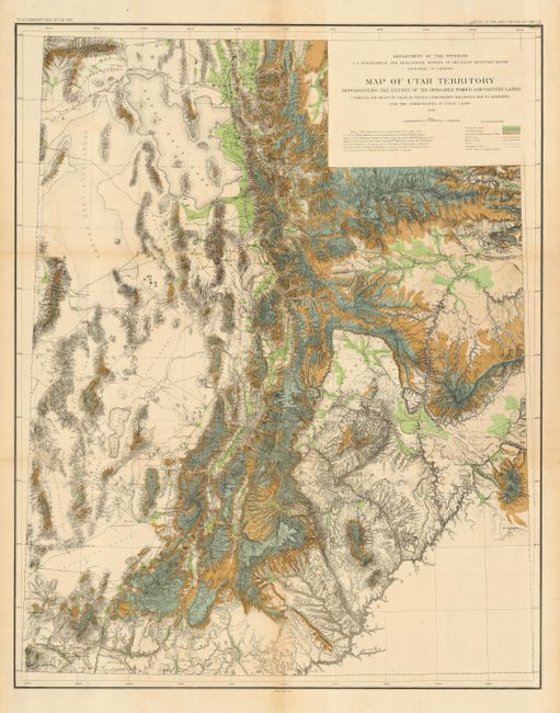 Map of Utah Territory Representing the Extent of the Irrigable, Timber and Pasture Lands
