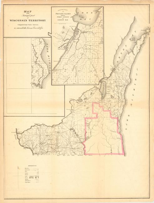 Map of the Surveyed part of Wisconsin Territory Compiled from Public  Surveys