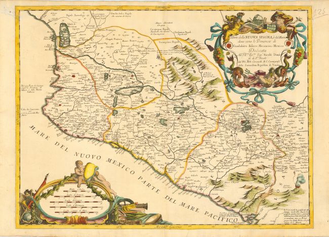 Parte della Nuova Spagna, o' del Mexico doue sono le Provincie di Guadalaira Xalisco Mecoacan e Mexico