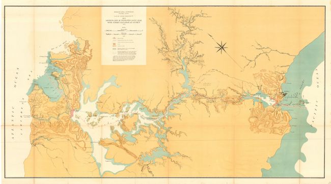 Map Showing Line of Proposed Lock Canal with Summit Elevation at 85 Feet