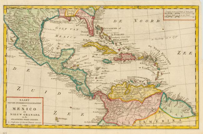 Kaart van de Onderkoningschappen van Mexico en Nieuw Granada in de  Spaansche West-Indien
