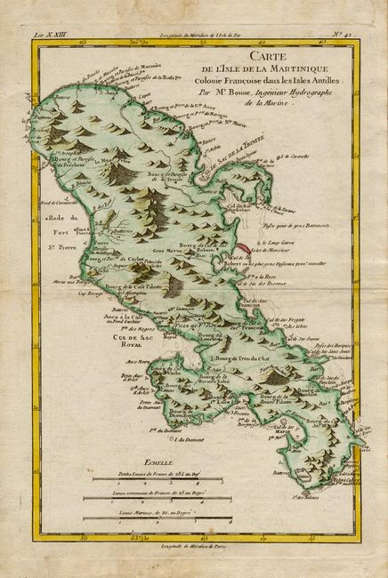 Carte de l' Isle de la Martinique Colonie Francoise dans les Isles Antilles