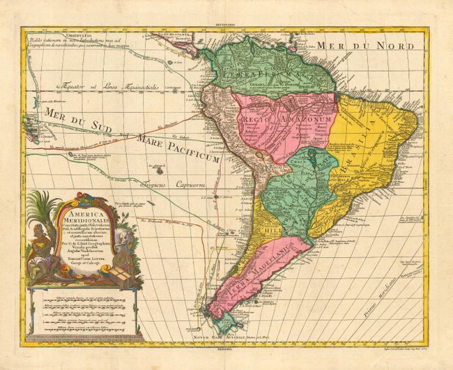 America Meridionalis Concinata juxta Observationsper G. de L' Isle, Geographum