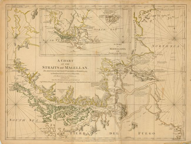 A Chart of the Straits of Magellan.  Inlarged from the Chart Published at Madrid in 1769 by Don Juan de la Cruz Cano y Olmedilla