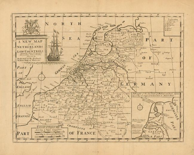 A New Map of the Netherlands, or Low Countries, Shewing their Principal Divisions, Cities , Towns, Rivers &c.